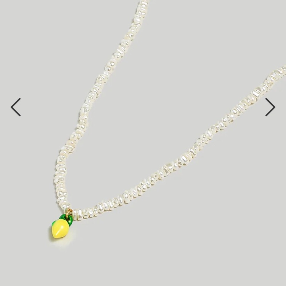 Madewell Enamel Lemon Pendant Necklace